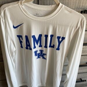 Nike White Dri-FIT Athletic Tee with Gray Logo University of Kentucky